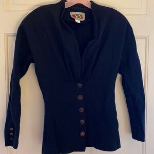 Women’s black knit vintage sweater jacket size Medium